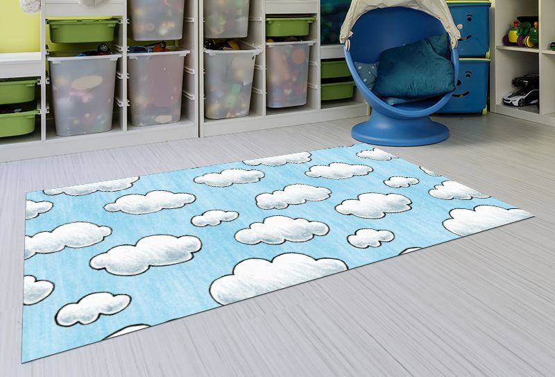 Alfombra Vinílica Infantil Diseño Cielo con Nubes