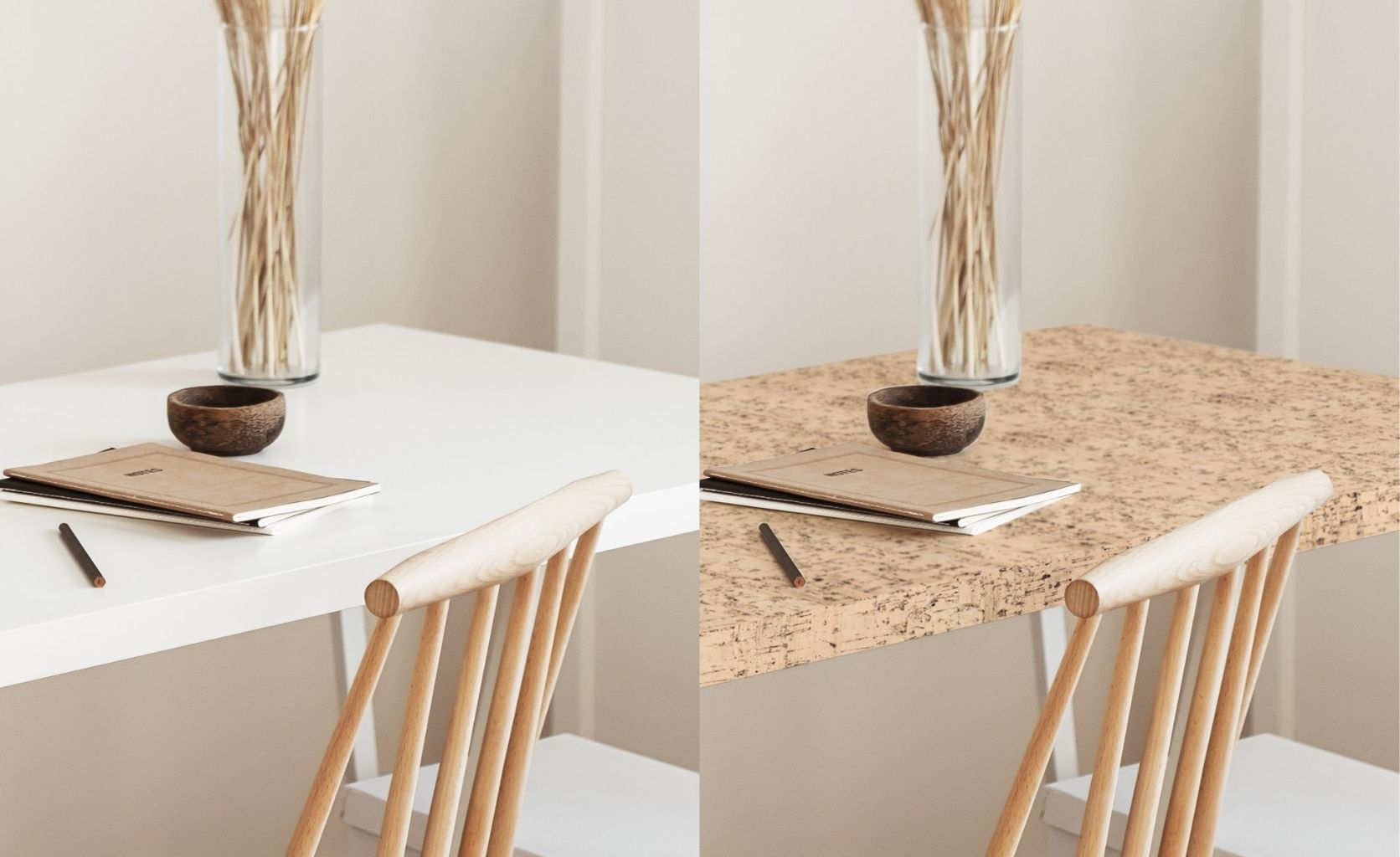 Antes y después: Renovar cocinas blancas con vinilos de imitación madera y  vinilos de colores lisos
